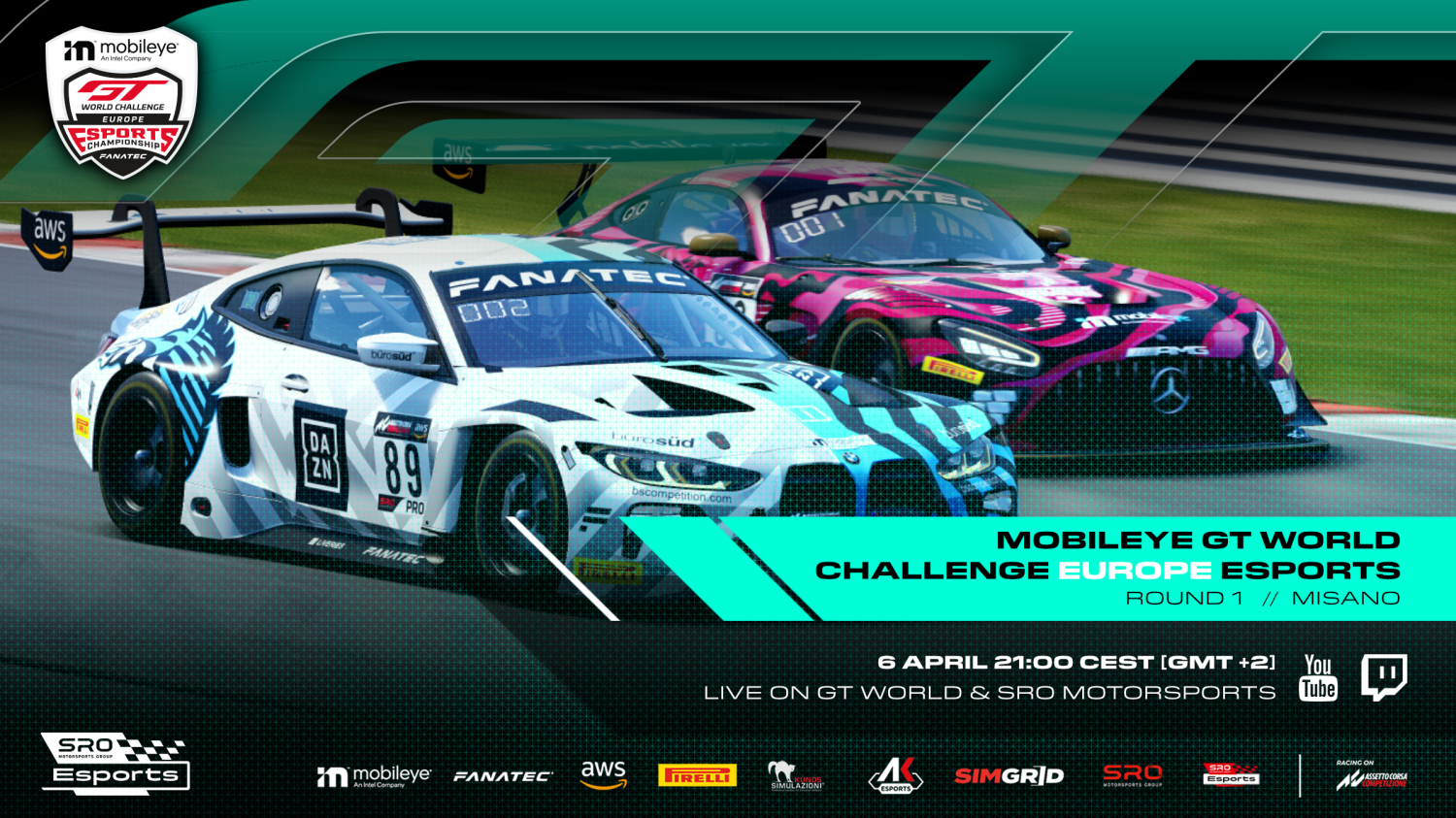 Mobileye GT World Challenge Europe Esports Championship ready to launch with Sprint Series opener at Misano